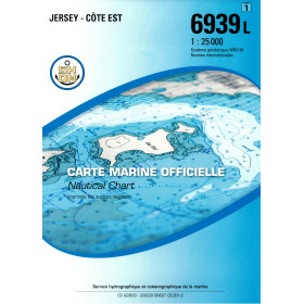 Carte marine Shom L - 6939L - (fac-similé de la carte GB 1138) - Jersey - Côte Est