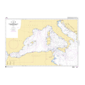 Shom C - 6757 - INT 301 - (fac-similé de la carte IT 340) - Du Détroit de Gibraltar au Canal de Sicile