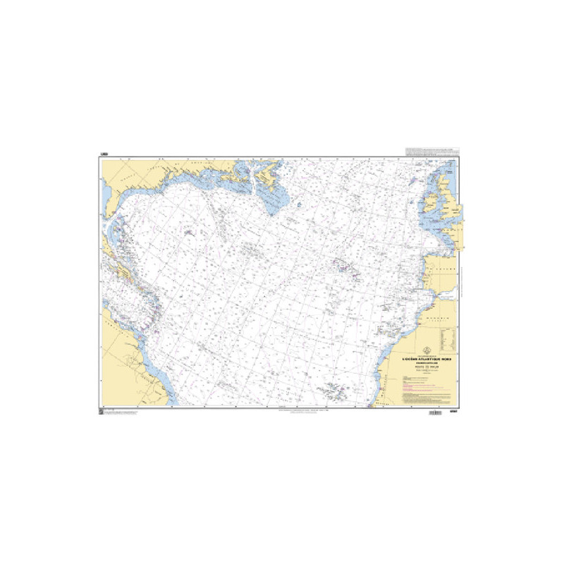 Shom C - 6561 - Carte conforme oblique de l'océan Atlantique Nord. France-Antilles - Route du Rhum