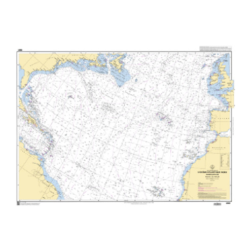 Shom C - 6561 - Carte conforme oblique de l'océan Atlantique Nord. France-Antilles - Route du Rhum