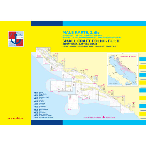 Hrvatski Hidrografski Institut - nautical chart - Croatie Male Karte 2 - Adriactic Sea, eastern coast - Zadar to Ulcinj