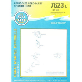 Shom L - 7623L - (fac-similé de la carte GB 197) - Approches Nord-Ouest de Saint Lucia