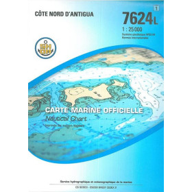 Shom L - 7624L - (fac-similé de la carte GB 2065) - Côte Nord d'Antigua