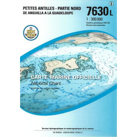 Shom L - 7630L - INT 4182 - Petites Antilles - Partie Nord - De Anguilla à la Guadeloupe