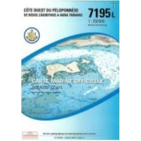Shom L - 7195L - INT 3418 - (fac-similé de la carte GR 22) - Côte Ouest du Peloponnèse - De Nísos Zákinthos à Ákr