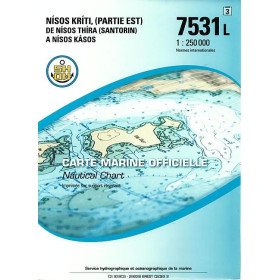 Shom L - 7531L - INT 3714 - (fac-similé de la carte GR 44) - Nísos Krítí (Partie Est) - De Nísos Thíra (Santorin) 