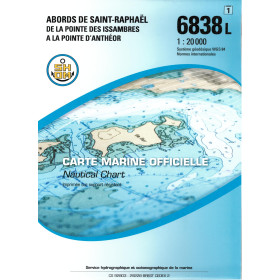 Shom L - 6838L - Abords de Saint-Raphaël - De la Pointe des Issambres à la Pointe d'Anthéor