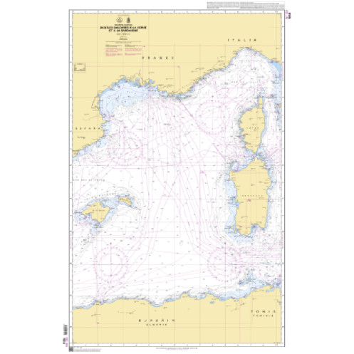 Shom C - 7014 - Des îles Baléares à la Corse et à la Sardaigne