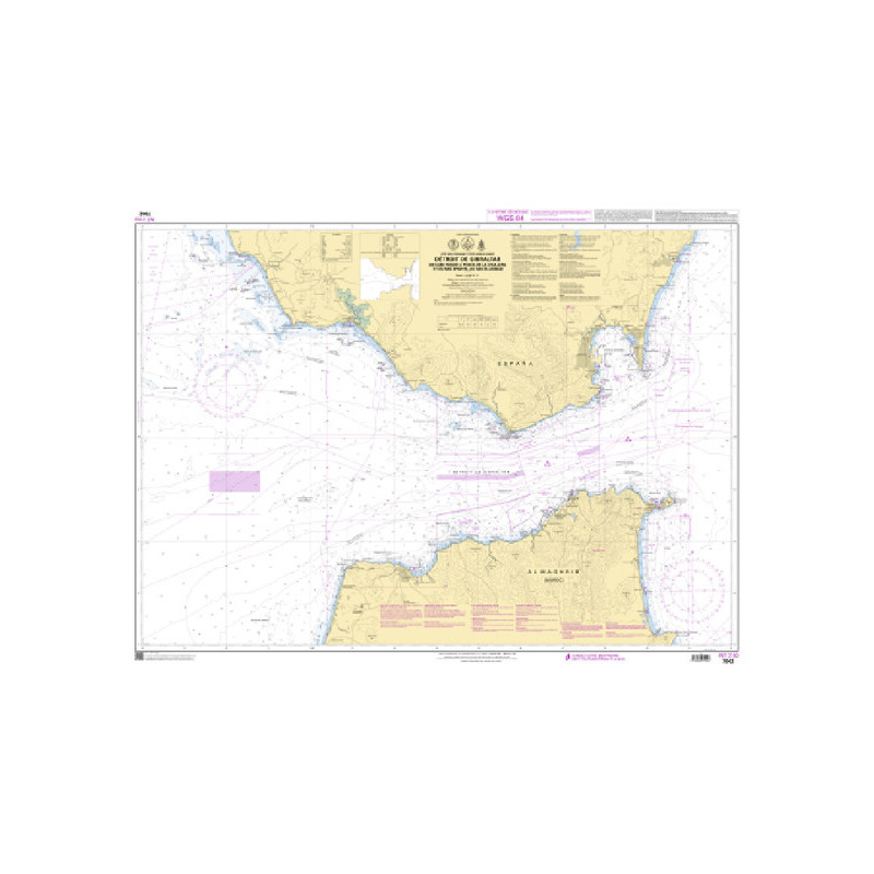 Shom C - 7042 - INT 3150 - (fac-similé de la carte ES 105) - Détroit de Gibraltar - De Cabo Roche à Punta de la Chull
