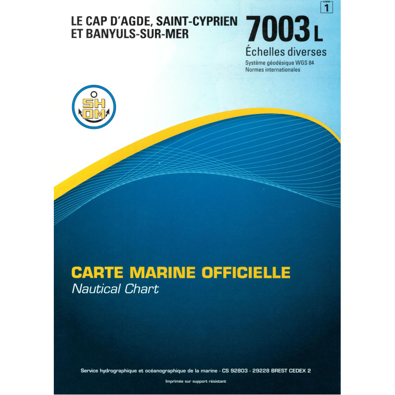 Shom L - 7003L - Le Cap d'Agde, Saint-Cyprien, Banyuls-sur-Mer et Guissan