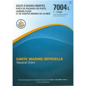 Shom L - 7004L - Golfe d'Aigues-Mortes, Ports de Palavas-les-Flots, Carnon-Plage et de Saintes-Maries-de-la-Mer