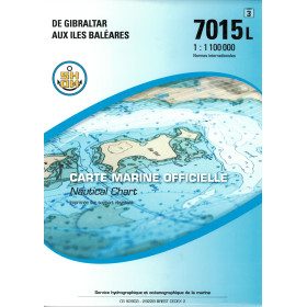 Shom L - 7015L - INT 303 - (fac-similé de la carte ES 4C) - De Gibraltar aux îles Baléares