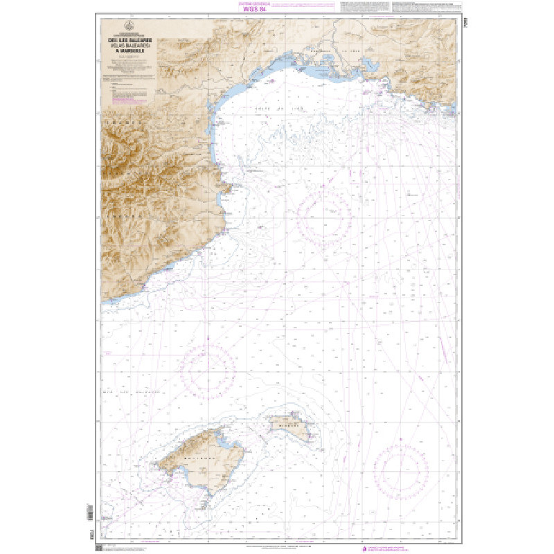 Shom C - 7203 - Des îles Baléares (Islas Baleares) à Marseille