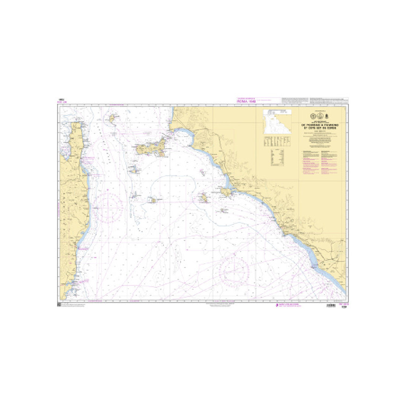 Shom C - 7291 - De Piombino à Fiumicino et côte Est de Corsese