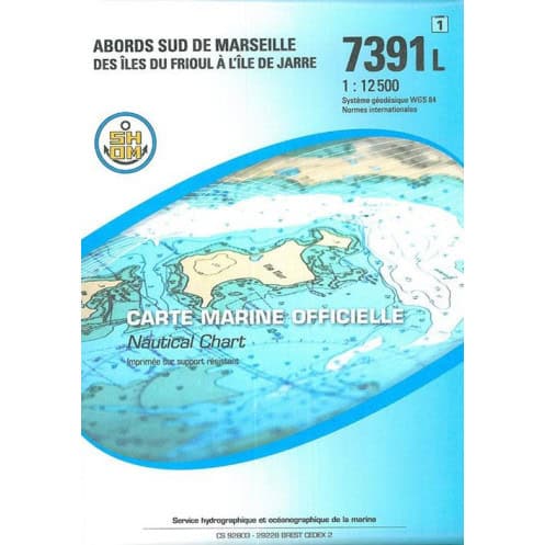 Shom L - 7391L - Abords Sud de Marseille - Des îles du Frioul à l'île de Jarre Shom L - 7391L - Abords Sud de Marseille - Des îles du Frioul à l'île de Jarre