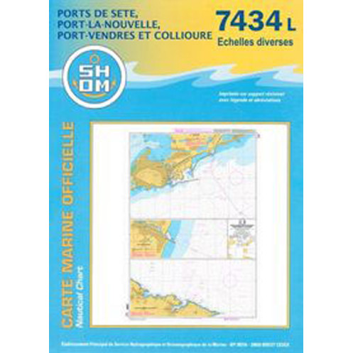 Shom L - 7434L - Ports de Sète, Port-la-Nouvelle, Port-Vendres et Collioure