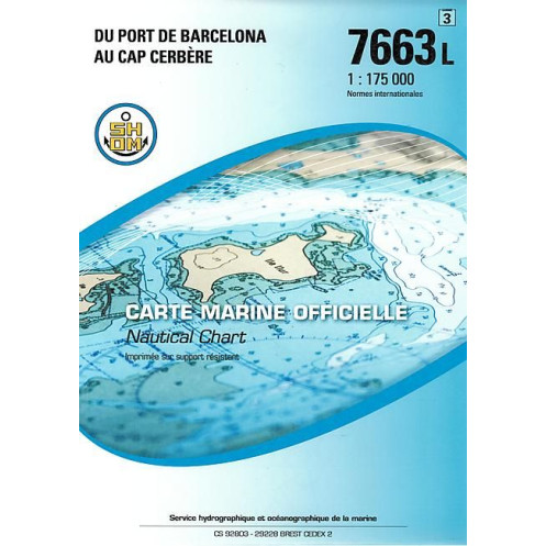 Shom L - 7663L - Du port de Barcelona au Cap Cerbère Shom L - 7663L - Du port de Barcelona au Cap Cerbère