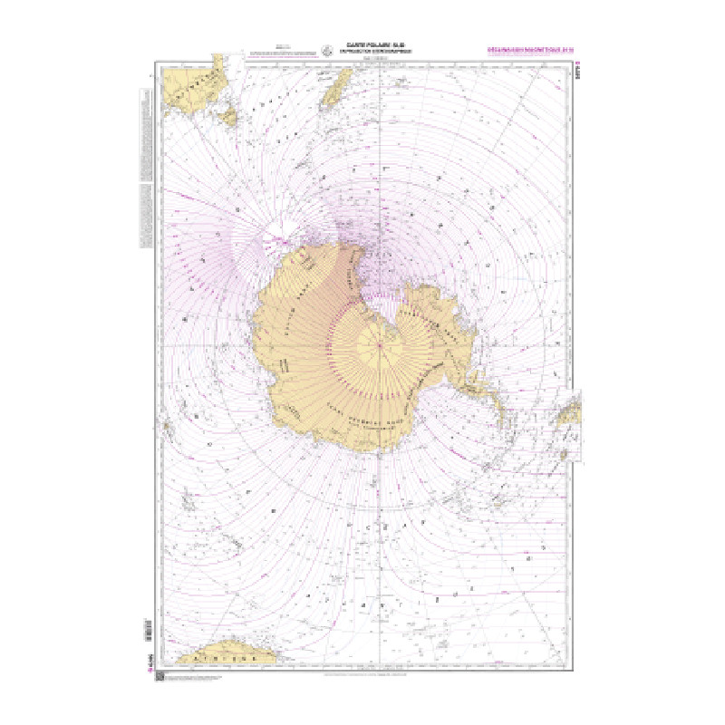 Shom - 5879HCA - Carte polaire Sud en projection stéréographique