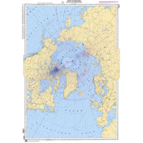 Shom - 5966GSA - Carte polaire Nord. Déclinaison magnétique 2015