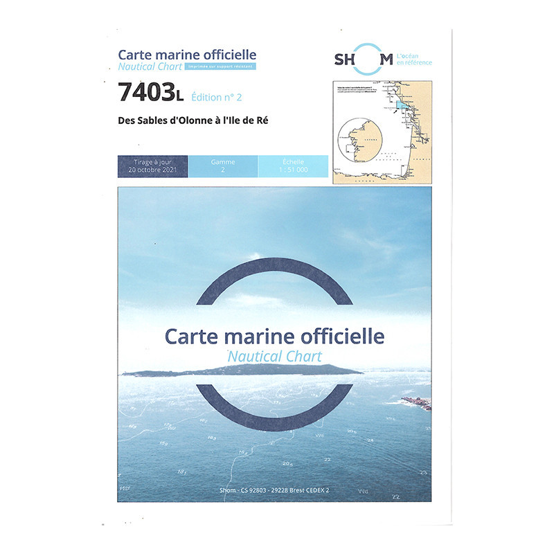 Shom L - 7403L - Des Sables d'Olonne à l'île de Ré