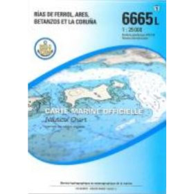 Shom L - 6665L - (fac-similé de la carte ES 412A) - Rias de Ferrol, Ares, Betanzos et La Coruña