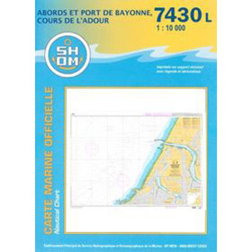Shom L - 7430L - Abords et Port de Bayonne - Cours de l'Adour