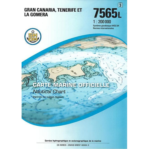 Shom L - 7565L - (fac-similé de la carte ES 61A) - Gran Canaria, Tenerife et La Gomera