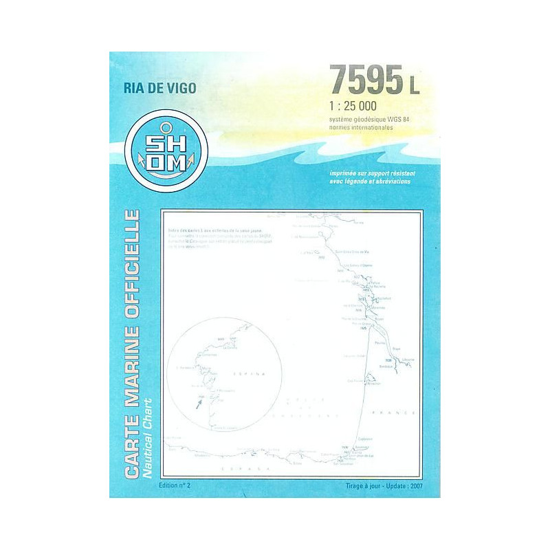 Shom L - 7595L - (fac-similé de la carte ES 416B [ed. mai 2011]) - Ria de Vigo