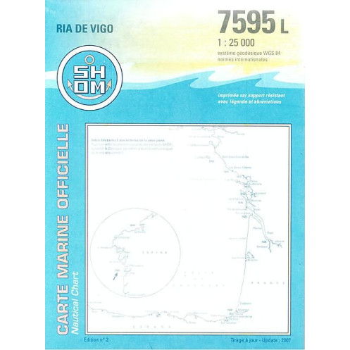 Shom L - 7595L - (fac-similé de la carte ES 416B [ed. mai 2011]) - Ria de Vigo