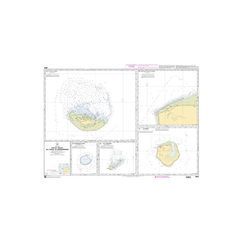 Shom C - 6643 - Iles et récifs du canal de Mozambique
