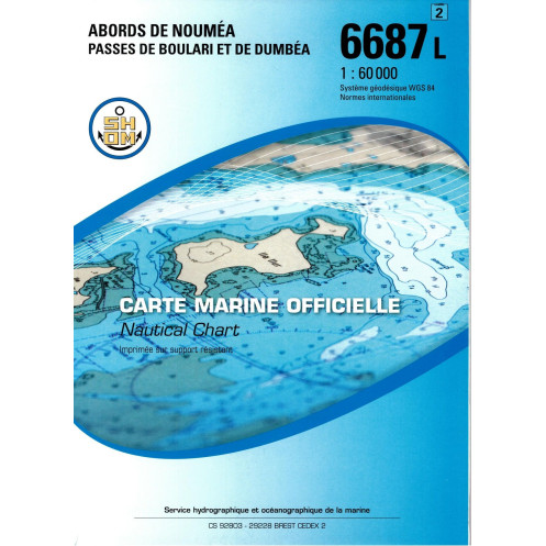 Shom L - 6687L - Abords de Nouméa - Passes de Boulari et de Dumbéa Shom L - 6687L - Abords de Nouméa - Passes de Boulari et de Dumbéa