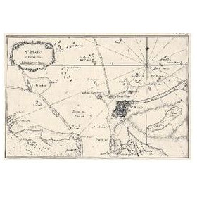 Reproduction carte marine ancienne - 0063-WN - St-Malo et environs - Partie de la coste de Bretagne depuis Cancale jusqu'au Cap