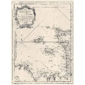 Reproduction carte marine ancienne - 0070-WN - Carte réduite des Isles de Jersey Grenesey et d'Aurigny (1757) - 65 x 50 cm