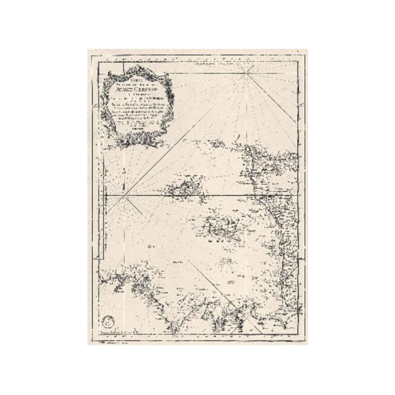 Shom - 0070-WN - Carte réduite des Isles de Jersey Grenesey et d'Aurigny (1757) - 65 x 50 cm