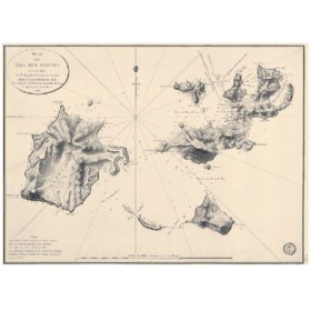 Shom - 0069-WN - plan des îles des Saintes (1818) - 76 x 57 cm