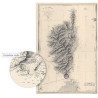 Reproduction carte marine ancienne - 0065-WN - Carte générale de l'île de Corse (1831) - 91 x 64 cm
