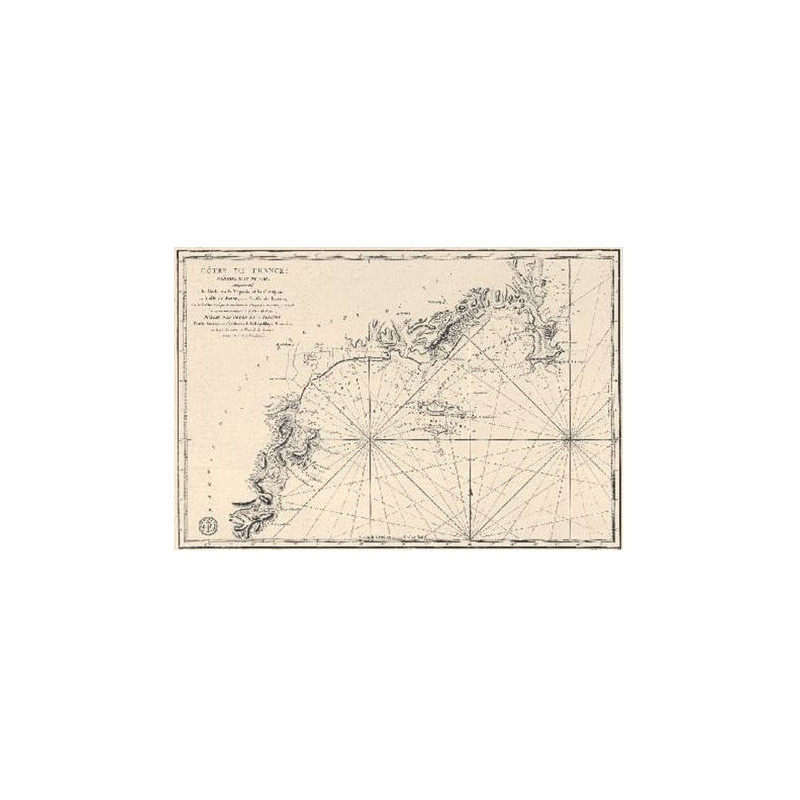 Reproduction carte marine ancienne - 0067-WN - Côtes de France : département du Var, comprenant le Golfe de la Napoule et le Gou
