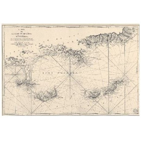 Shom - 0068-WN - Carte de la rade et des îles d'Hyères (1792) - taille 65 x 50 cm