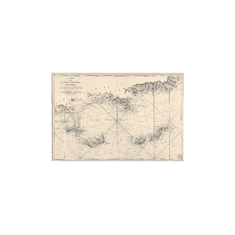 Reproduction carte marine ancienne - 0068-WN - Carte de la rade et des îles d?Hyères (1792) - taille 65 x 50 cm