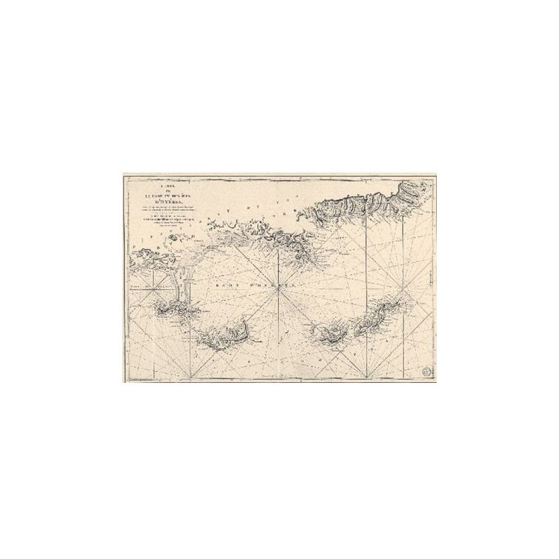 Shom - 0068-WN - Carte de la rade et des îles d'Hyères (1792) - taille 65 x 50 cm