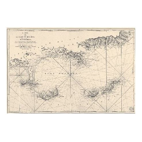 Carte marine ancienne - 0068-WN - Carte de la rade et des îles d’Hyères (1792)