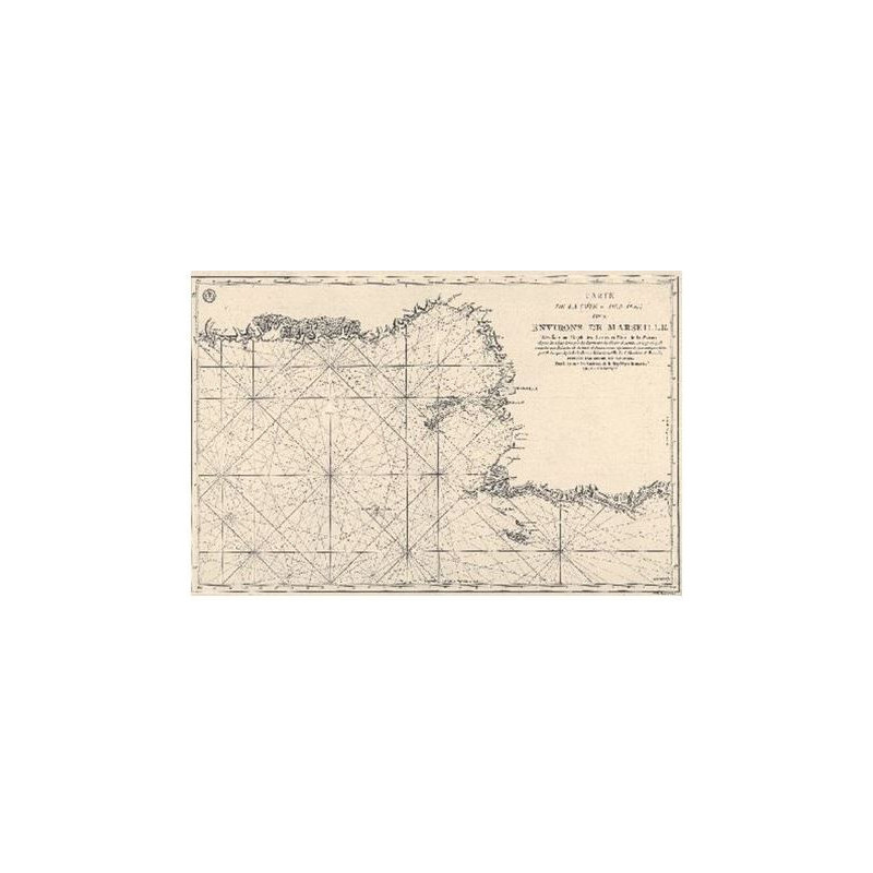 Reproduction carte marine ancienne - 0077-WN - Carte de la côte et des îles des environs de Marseille (1792) - 65 x 50 cm