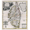 Reproduction of old nautical chart of Corsica in 1749