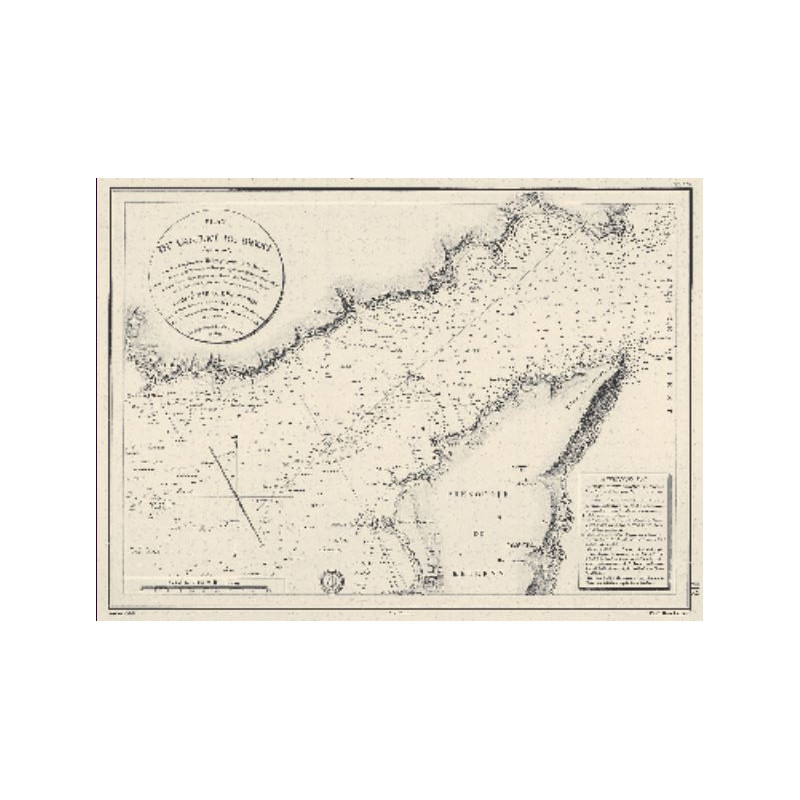 Reproduction carte marine ancienne - 0062-WN - Plan du goulet de Brest (1816) - 65 x 50 cm