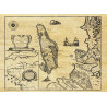 Reproduction carte marine ancienne de l'île d'Oléron en 1627