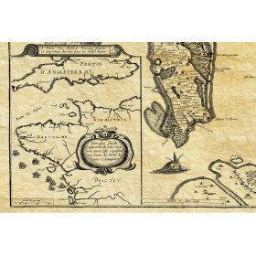 Reproduction of old nautical chart of the Isle of Oléron in 1627