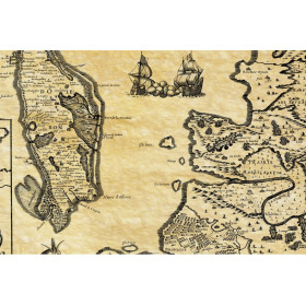 Reproduction carte marine ancienne de l'Île d'Oléron en 1627