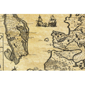 Reproduction carte marine ancienne de l'île d'Oléron en 1627