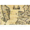 Reproduction carte marine ancienne de l'Île d'Oléron en 1627
