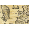 Reproduction carte marine ancienne de l'Île d'Oléron en 1627